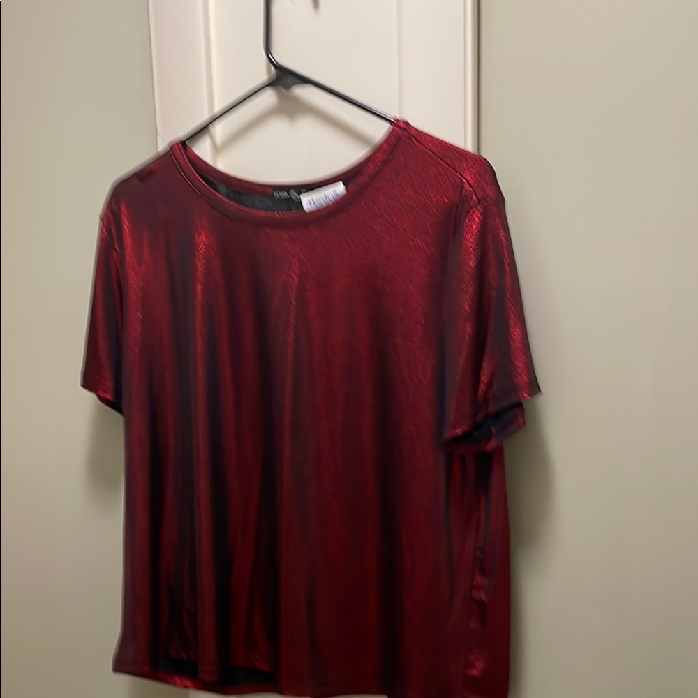 Red Oversized Boxy Short Sleeve Tee